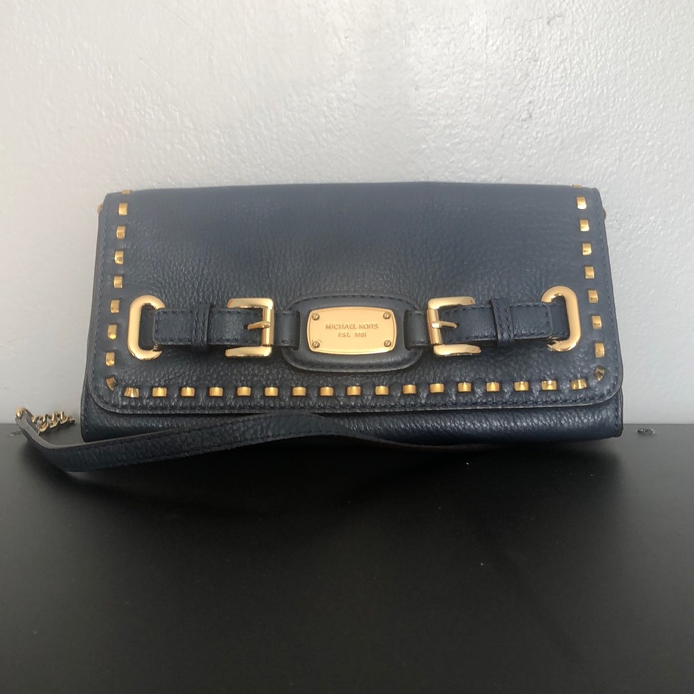 Michael Michael Kors Navy Blue Small Flap Bag